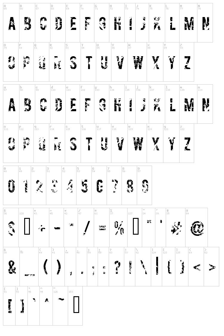 Gesso font map