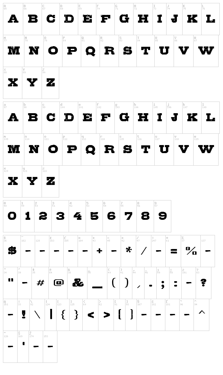 Gipsiero font map