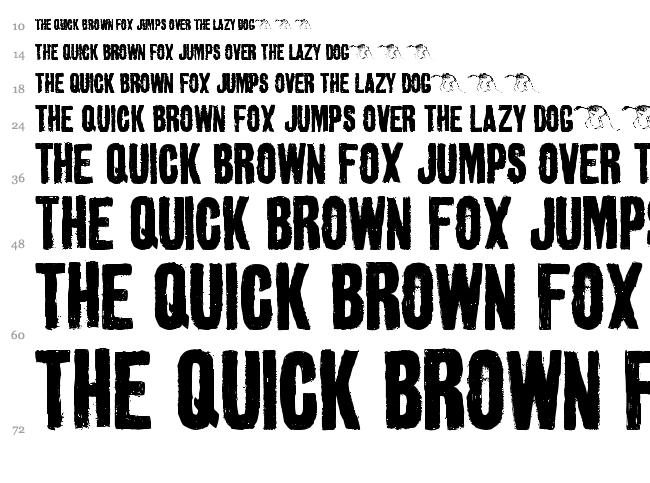 Golden 0 Pony font waterfall