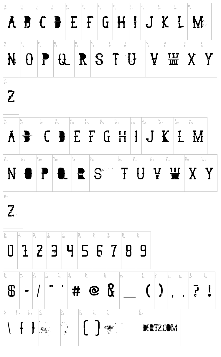GoodPeace font map