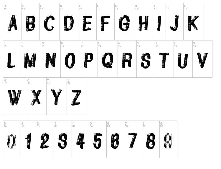 Great Shadow font map
