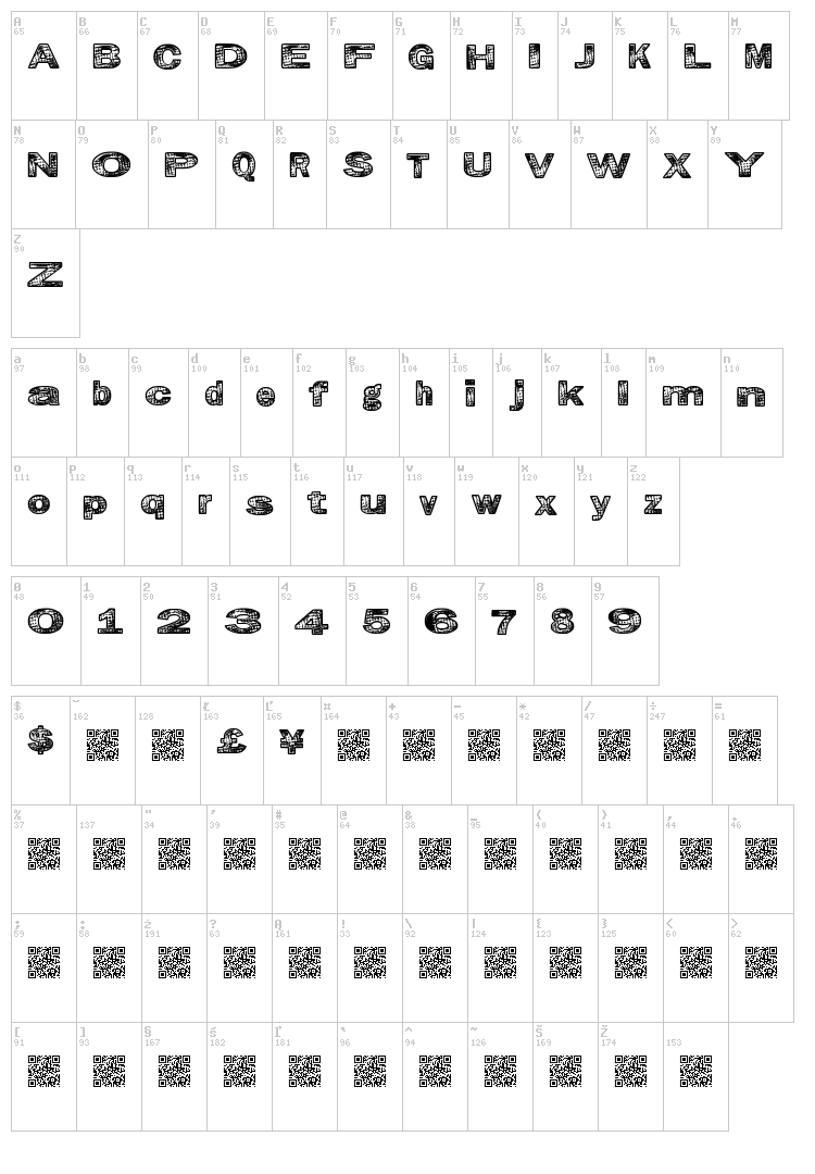 Grunge Kids font map