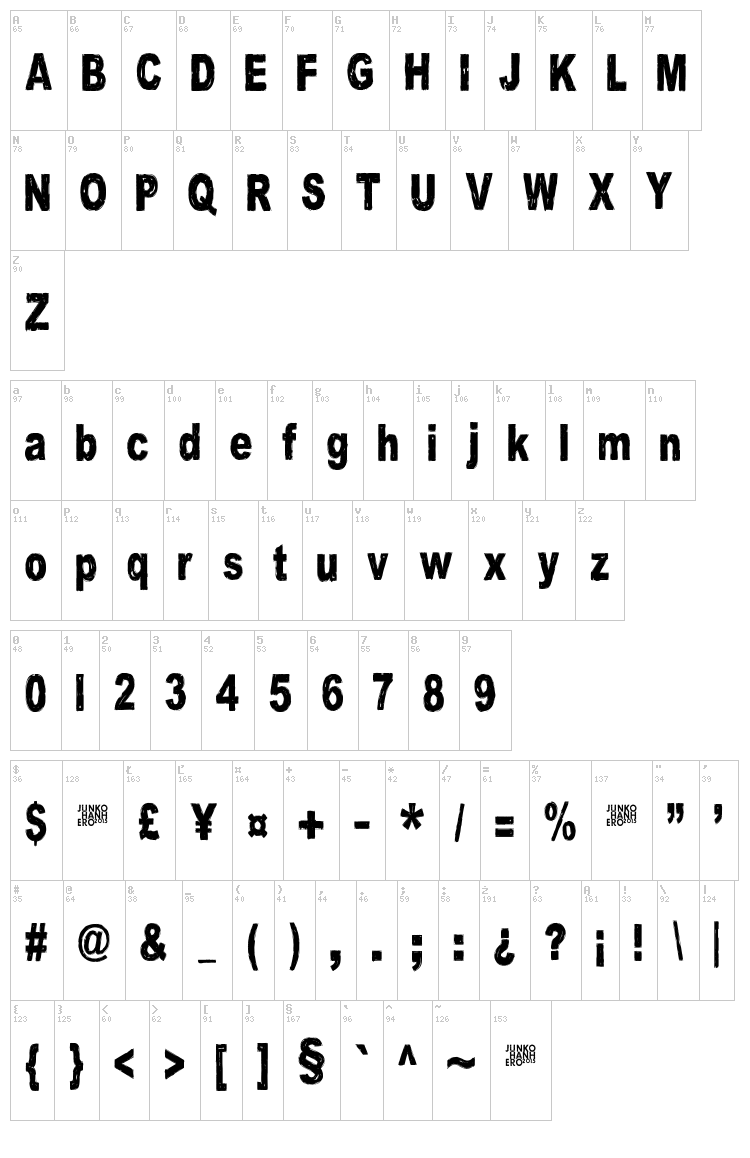 Gsubadaslowly font map