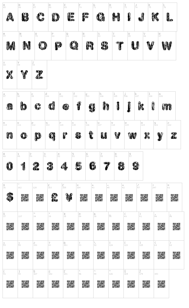 Hawt Would font map