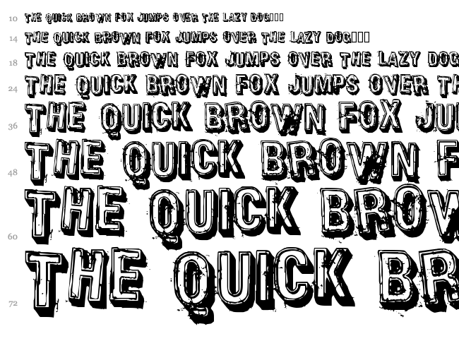 Heavy Rotation font waterfall