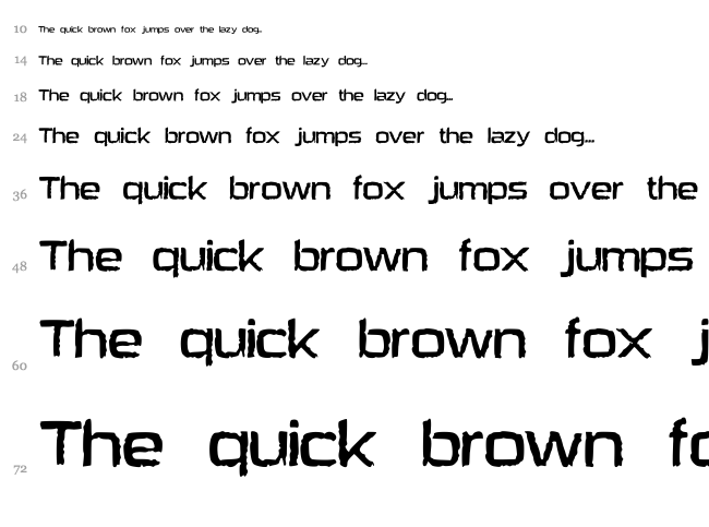 Heavy Bomb font waterfall