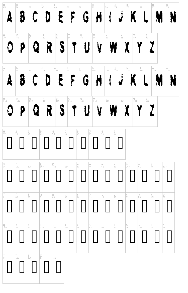 Hitman font map