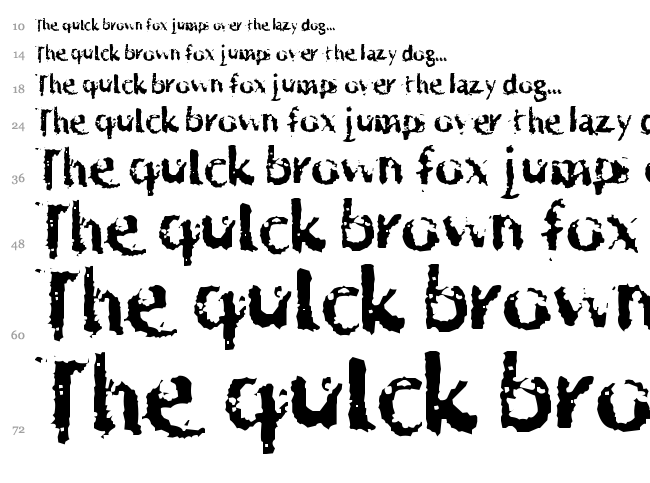 Horrendous font waterfall