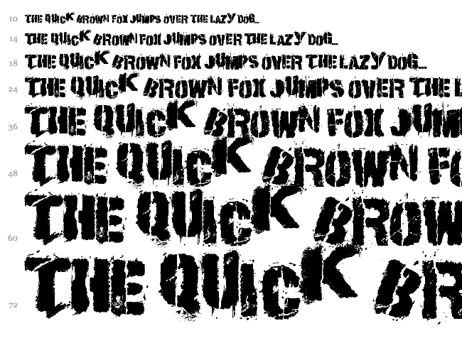 If font waterfall