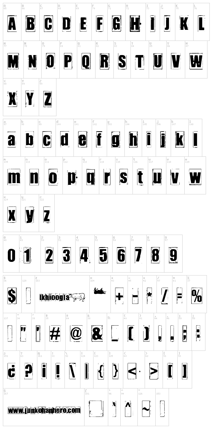 Ikhioogla font map