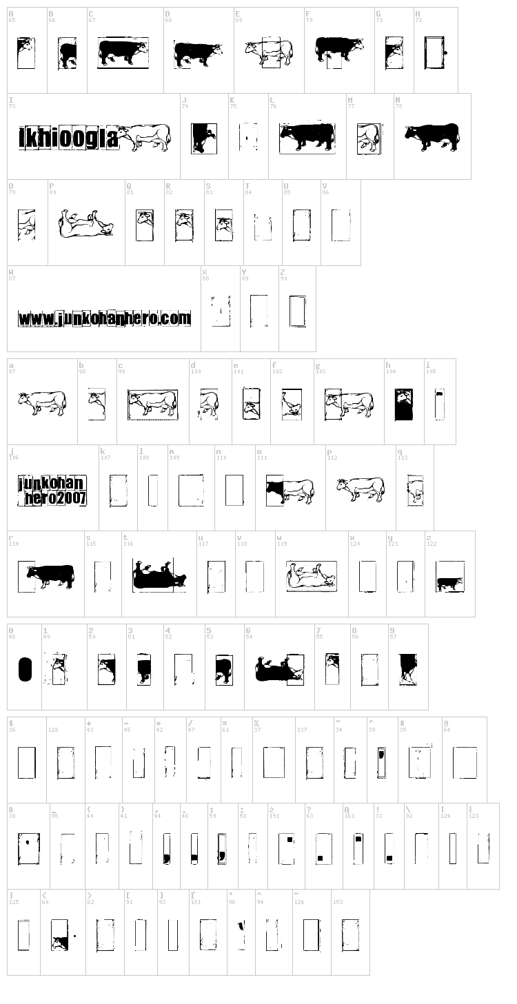 Ikhioogla font map