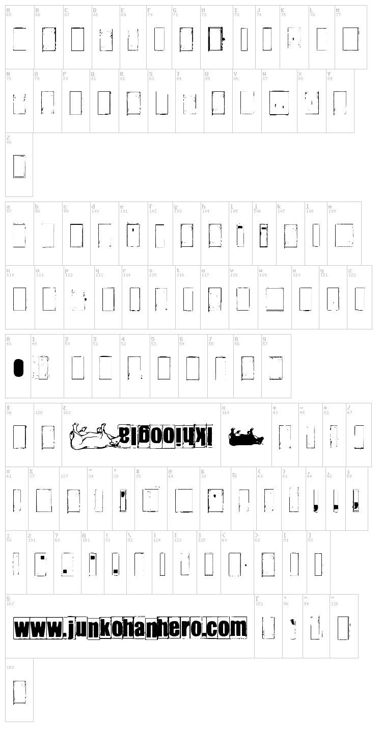 Ikhioogla font map