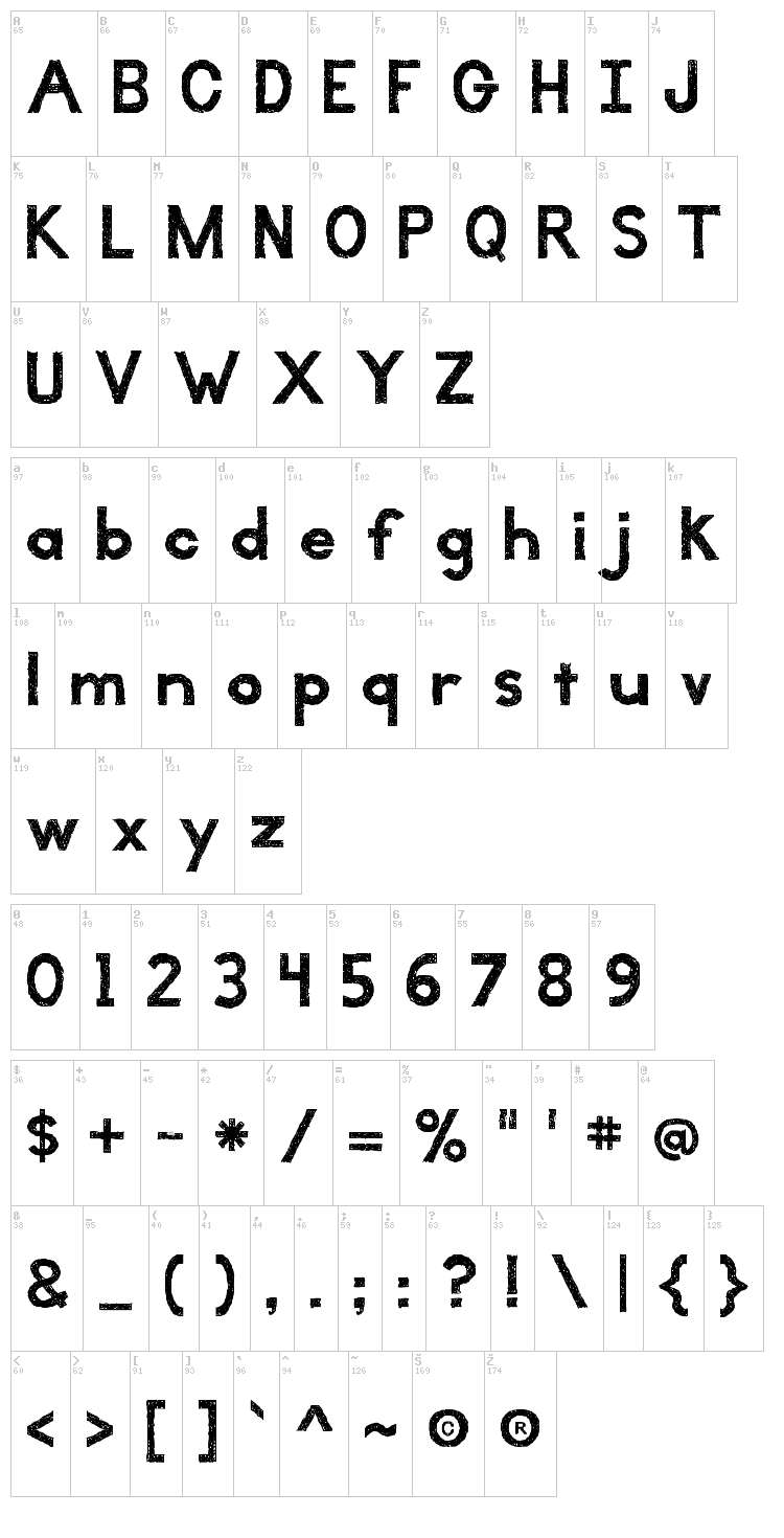 Illuminate font map