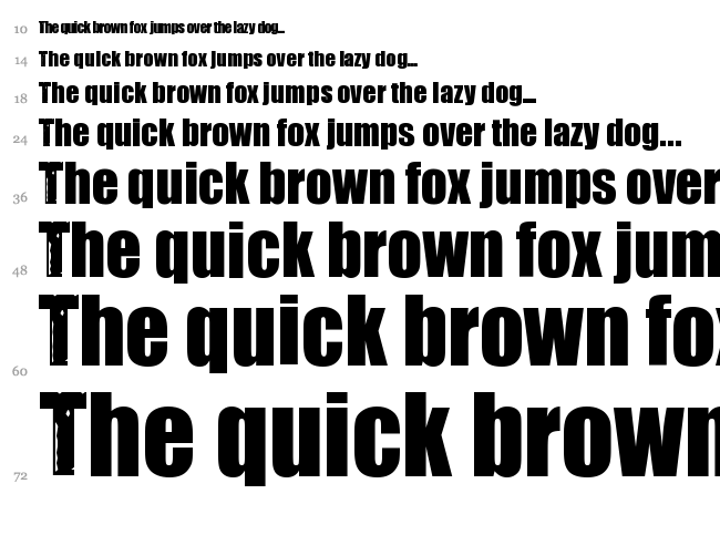 Impacted font waterfall