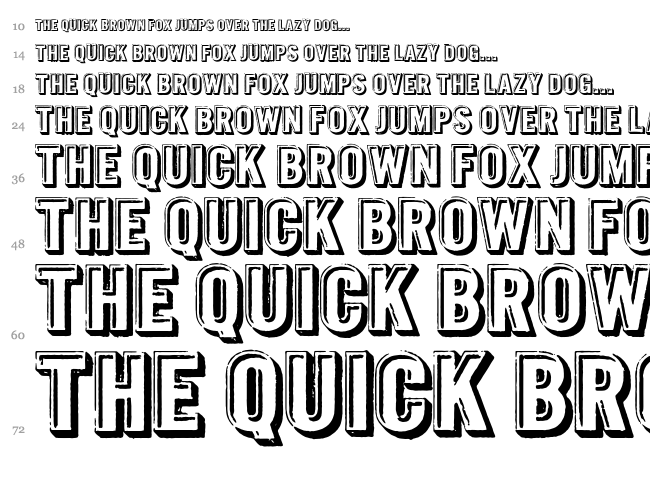 Intaglio font waterfall
