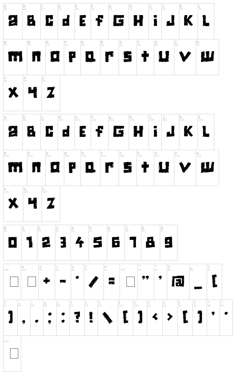 Jiczyn font map