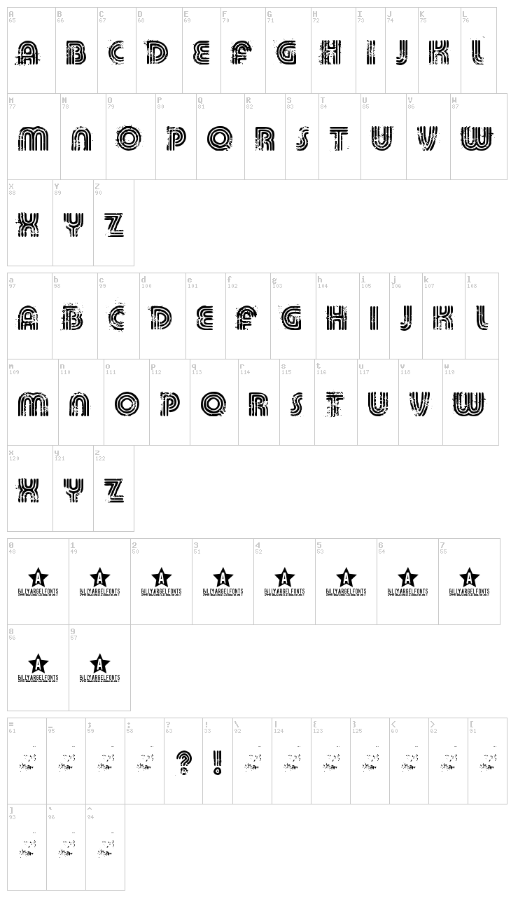 Killed DJ font map