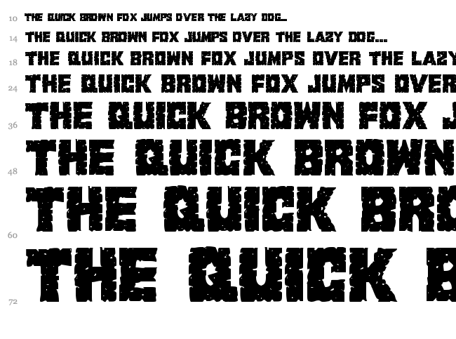 King Commando font waterfall