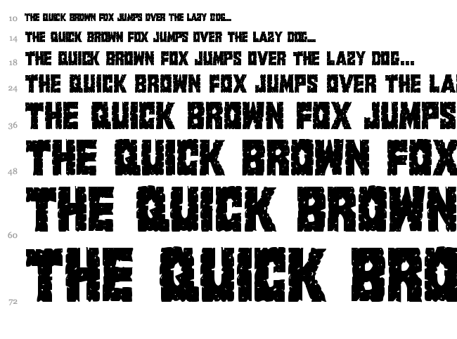 King Commando font waterfall