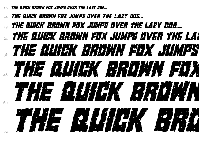 King Commando font waterfall