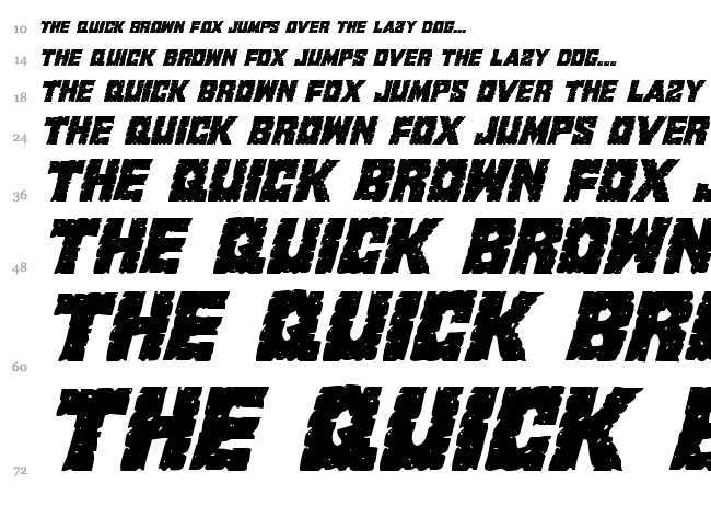 King Commando font waterfall