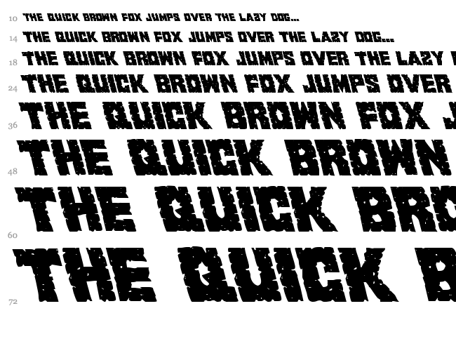 King Commando font waterfall