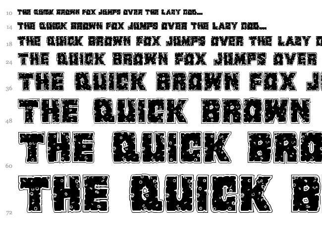 King Commando font waterfall