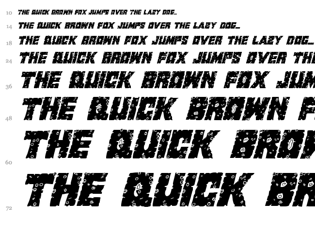 King Commando font waterfall