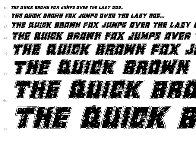 King Commando font waterfall