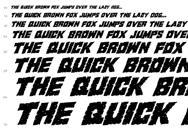 King Commando font waterfall