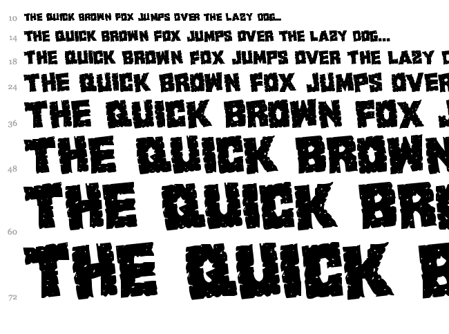 King Commando font waterfall
