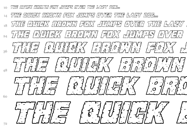 King Commando font waterfall