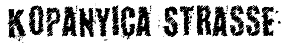 Kopanyica Strasse font