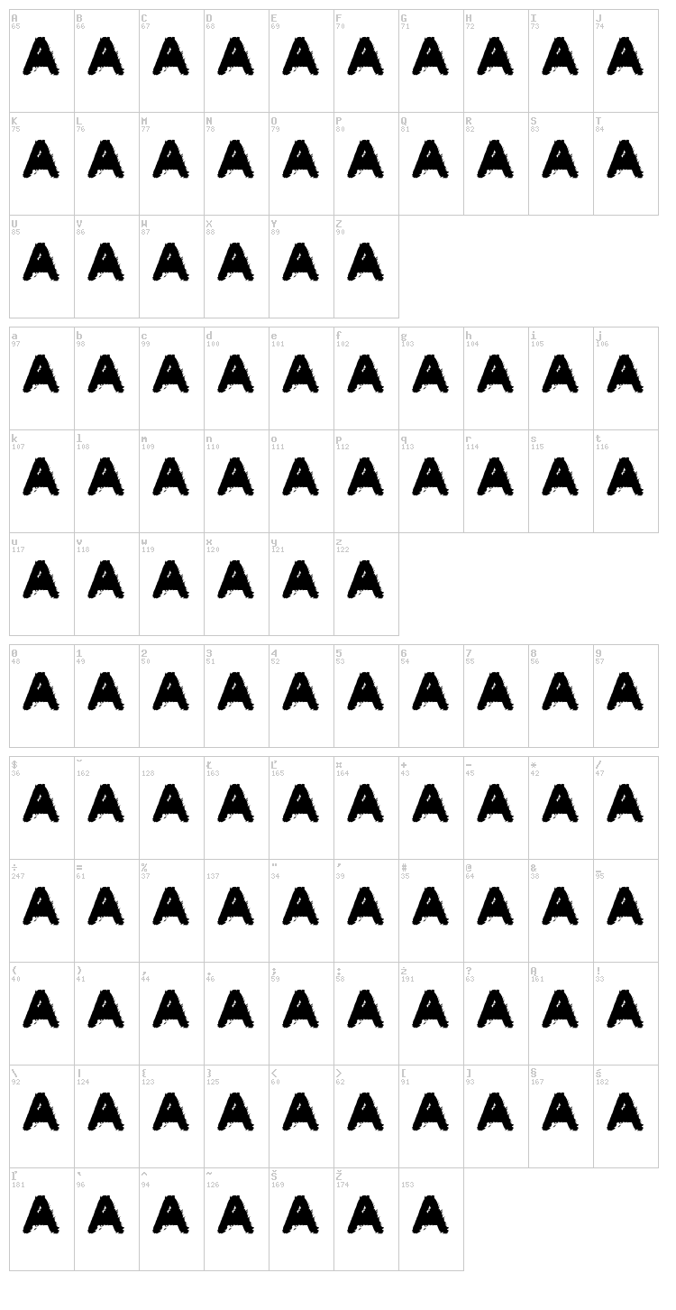 Kreo font map