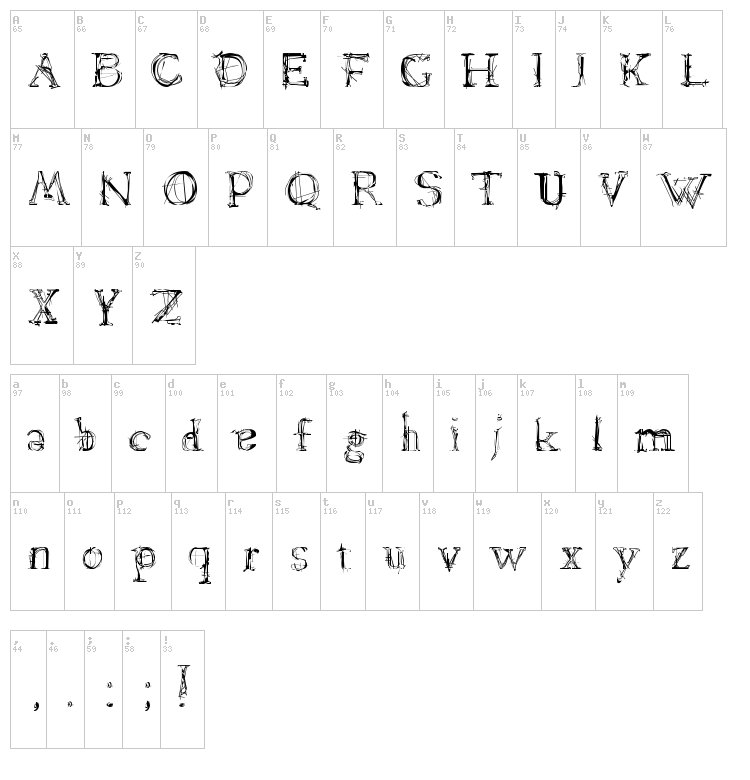 Lamenta font map