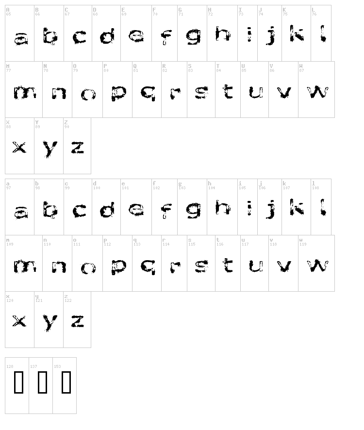 Like fonts in the rain font map