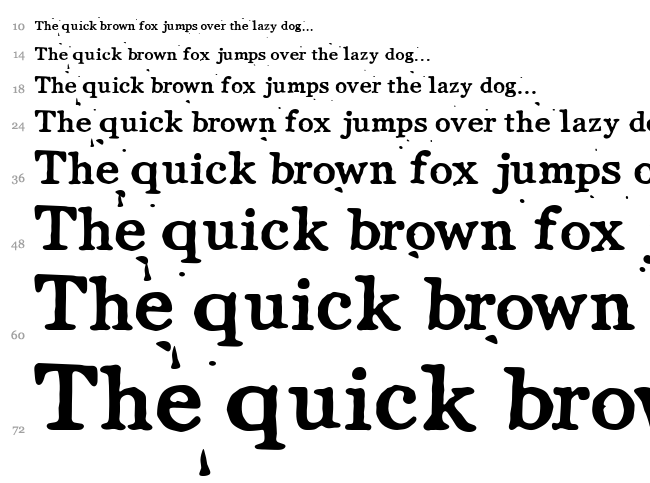 LL Colon font waterfall