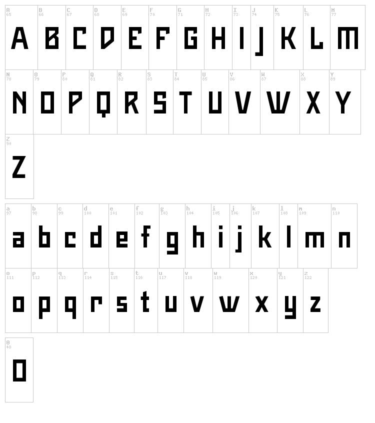 MaiersNr8 font map