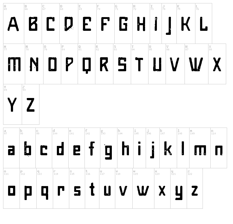 MaiersNr8 font map