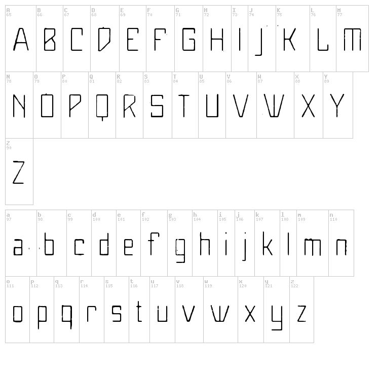 MaiersNr8 font map