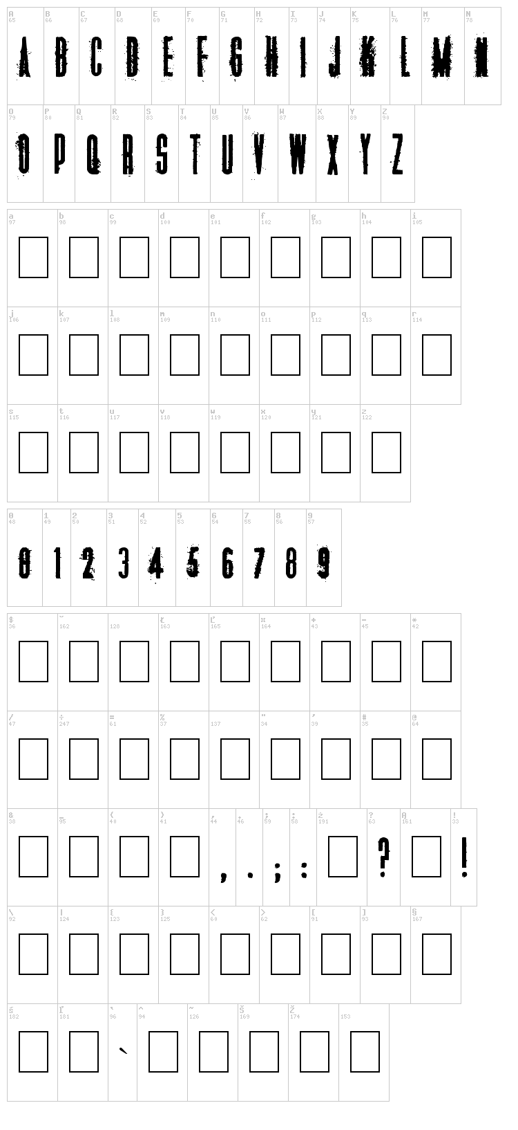 Manifesto font map