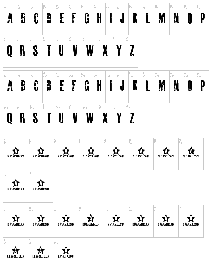 Masterplan font map
