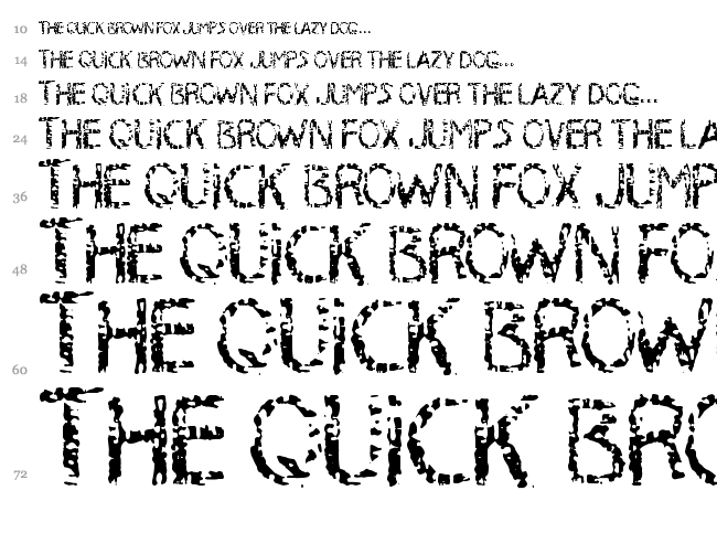MB RustyIron font waterfall