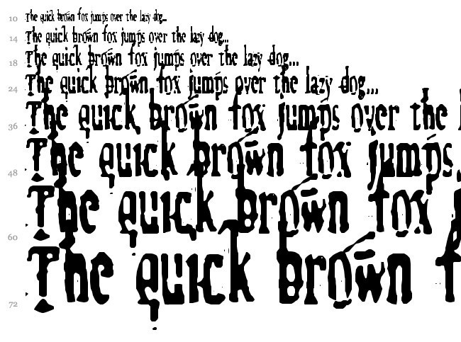 Megalomania X font waterfall