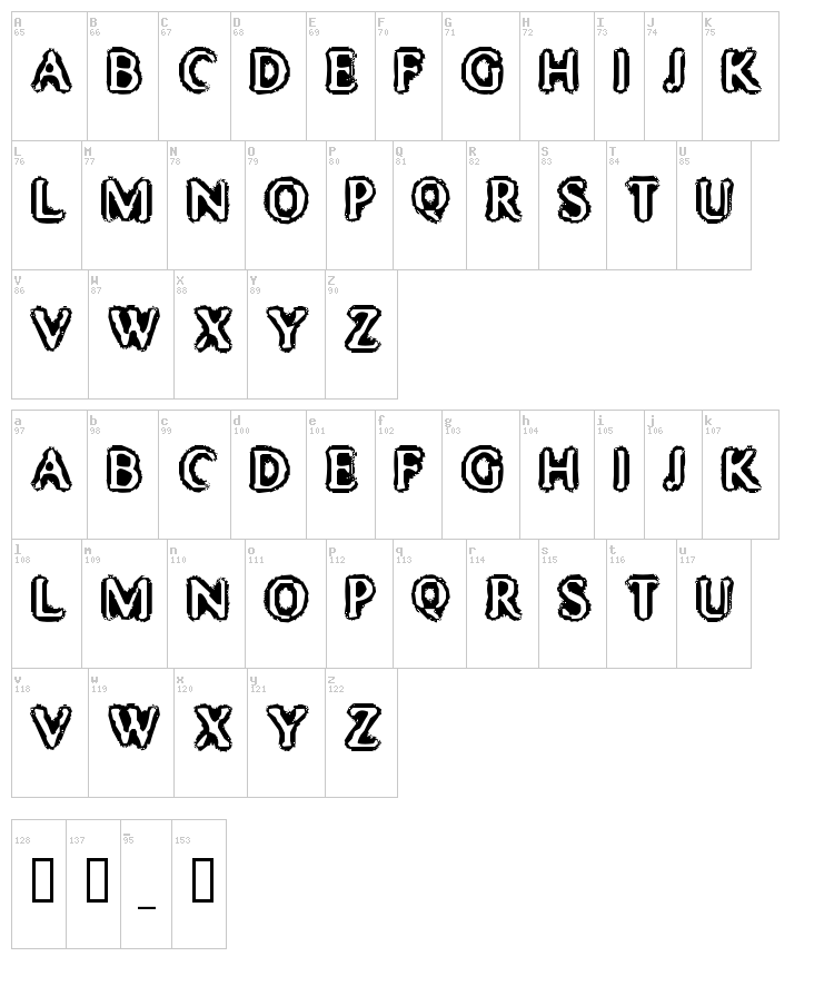 Mister Haddaris font map