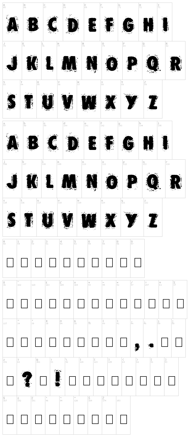 Muzo font map