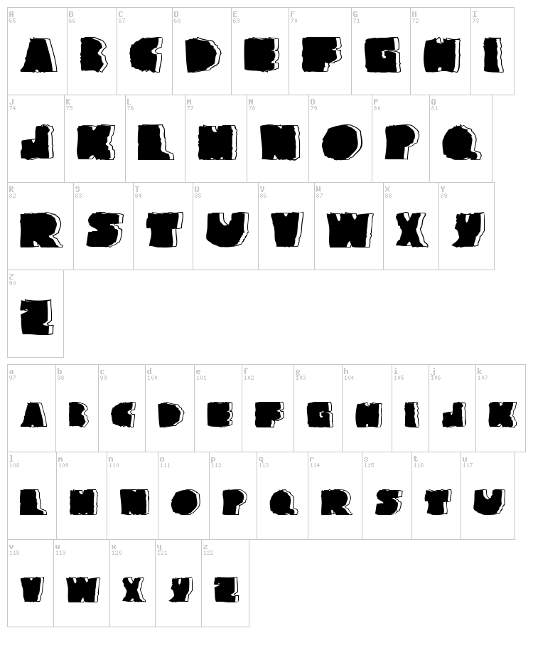 National Granite font map