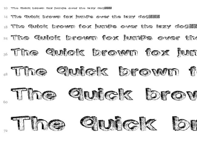 Next Level font waterfall
