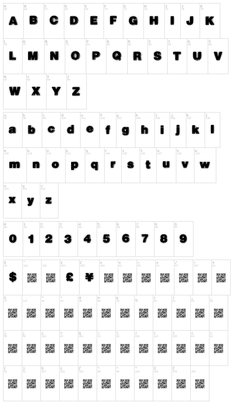 Next Wave font map