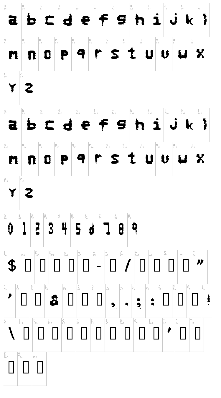 No Refunds font map